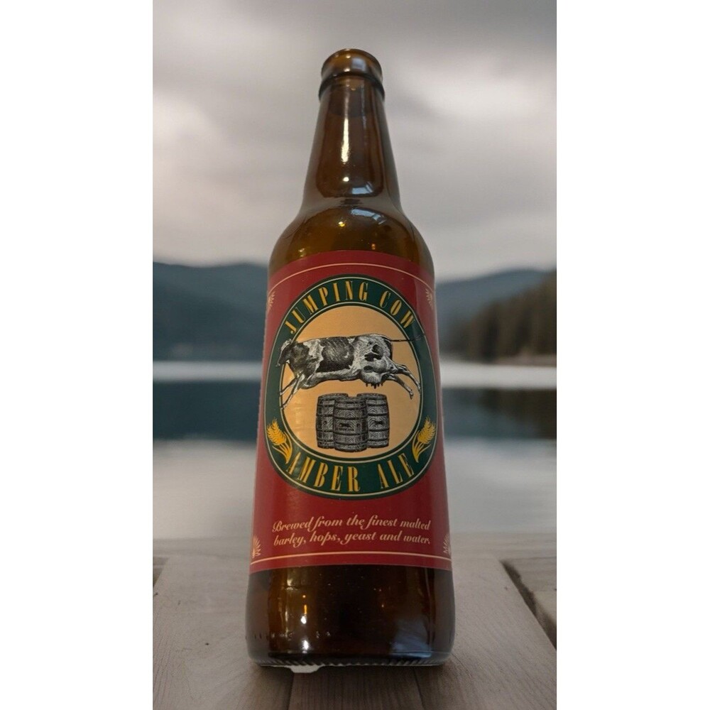 Jumping Cow Amber Ale - River Trent Brewing Beer Bottle (empty) Ukiah Decor
